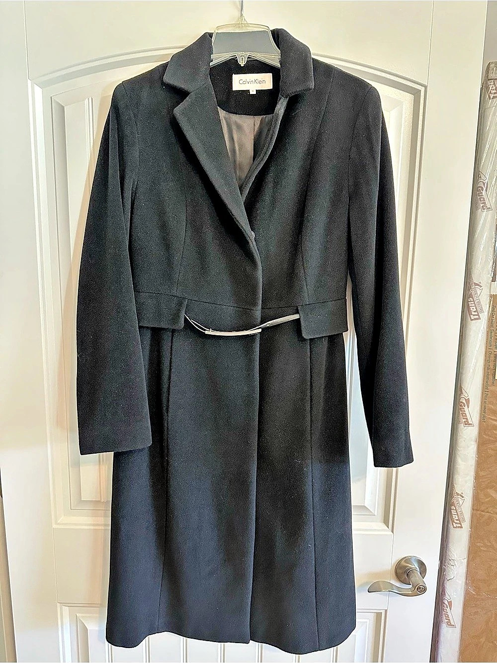 Calvin Klein Wool Blend Black Coat Size 10